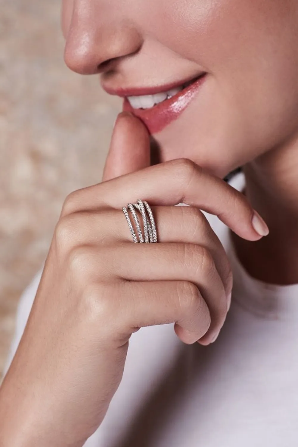 APM Monaco Bague 5 Anneaux - Argent^ Bagues