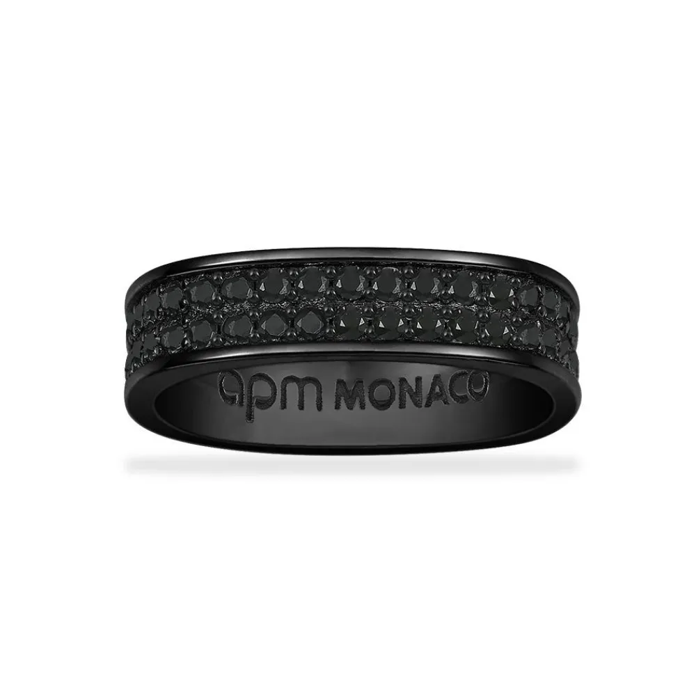 APM Monaco Bague Bold Pave Noire^ Bagues