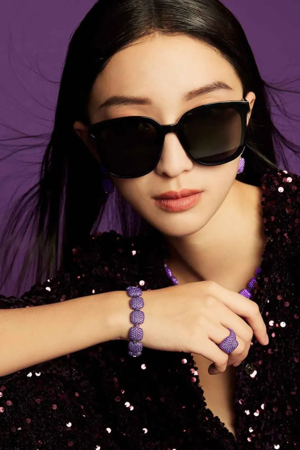 APM Monaco Bague Carre Violette Bold^ Bagues