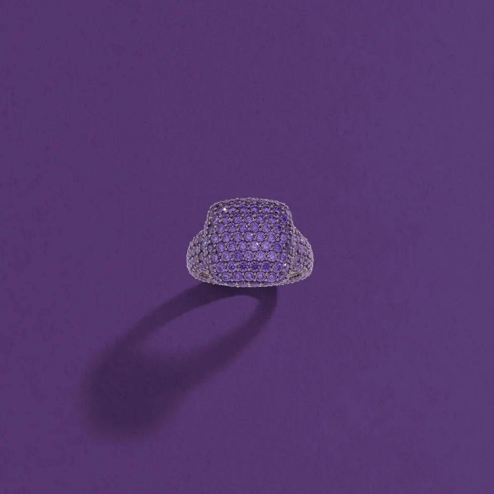 APM Monaco Bague Carre Violette Bold^ Bagues