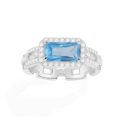 APM Monaco Bague Chaine Pave Bleu Lagon^ Bagues