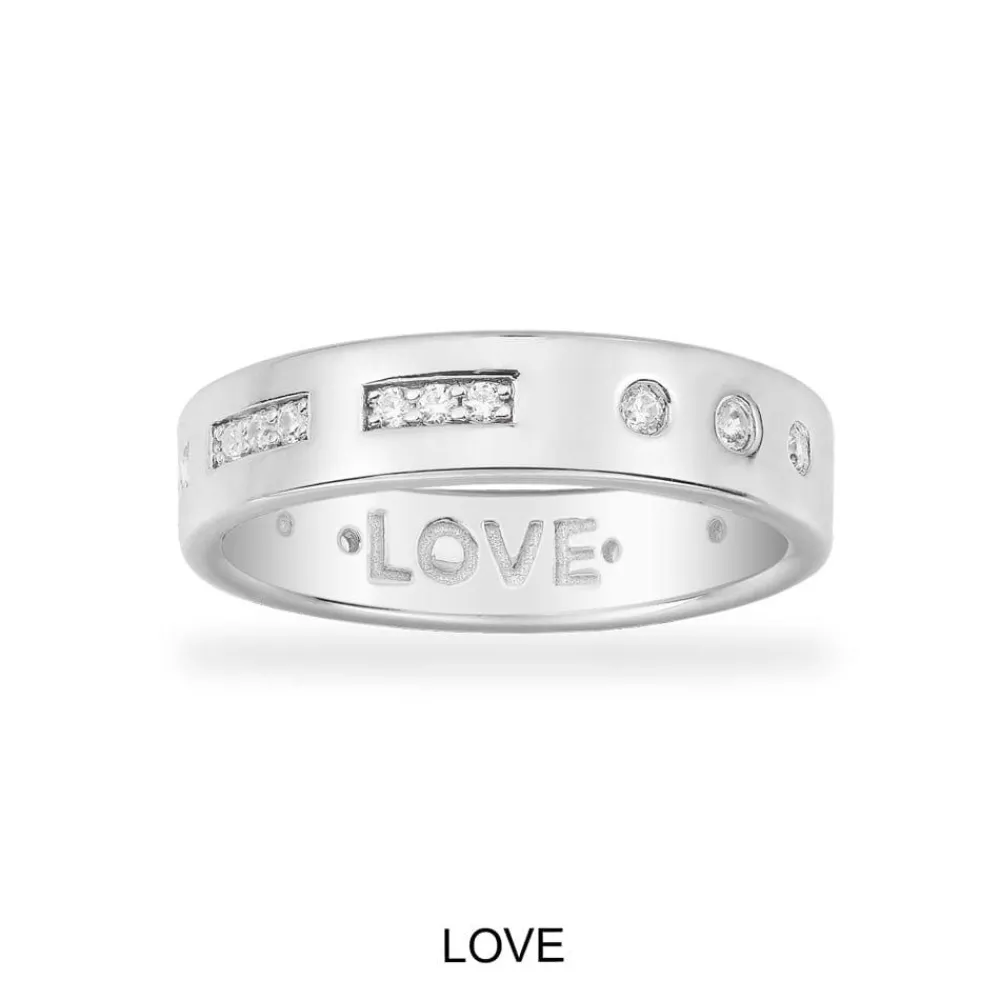 APM Monaco Bague Code Morse Love - Argent^ Bagues