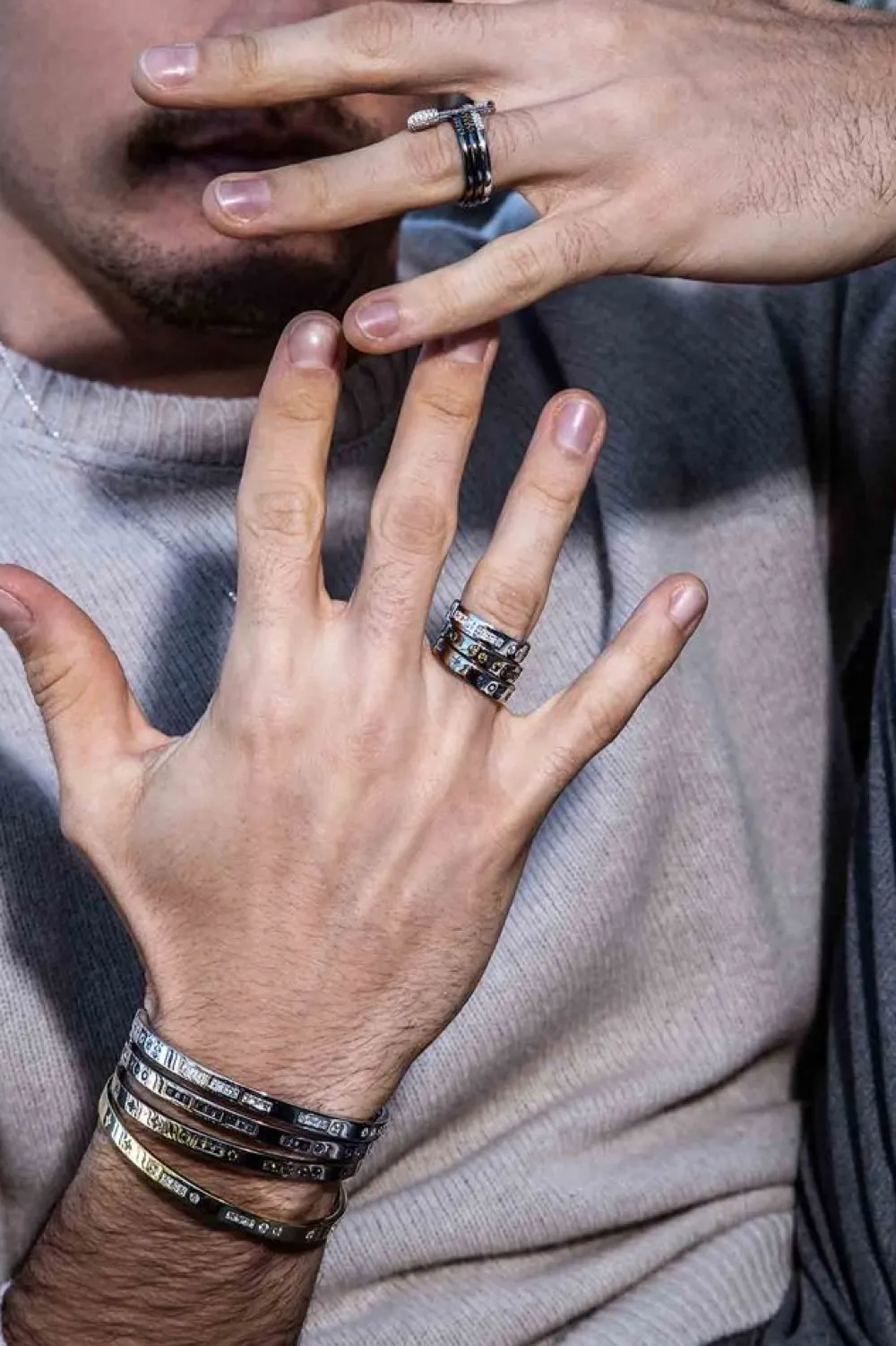 APM Monaco Bague Code Morse Smile Bleue^ Bagues