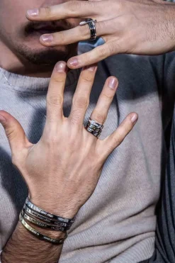 APM Monaco Bague Code Morse Smile Kaki^ Bagues