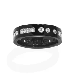 APM Monaco Bague Code Morse Smile Noire^ Bagues