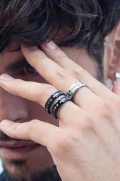 APM Monaco Bague Code Morse Smile Noire^ Bagues