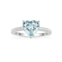 APM Monaco Bague Coeur Bleu - Argent^ Bagues
