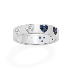 APM Monaco Bague Coeur Bleu Et Blanc^ Bagues