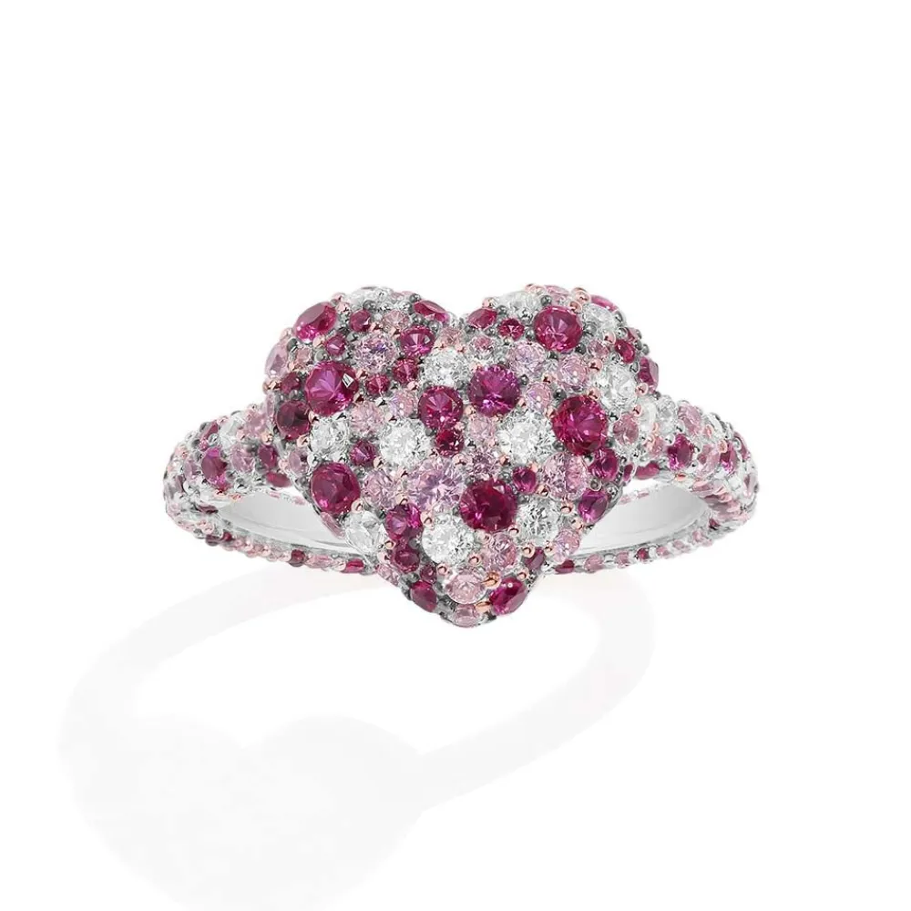 APM Monaco Bague Coeur Fuchsia^ Bagues