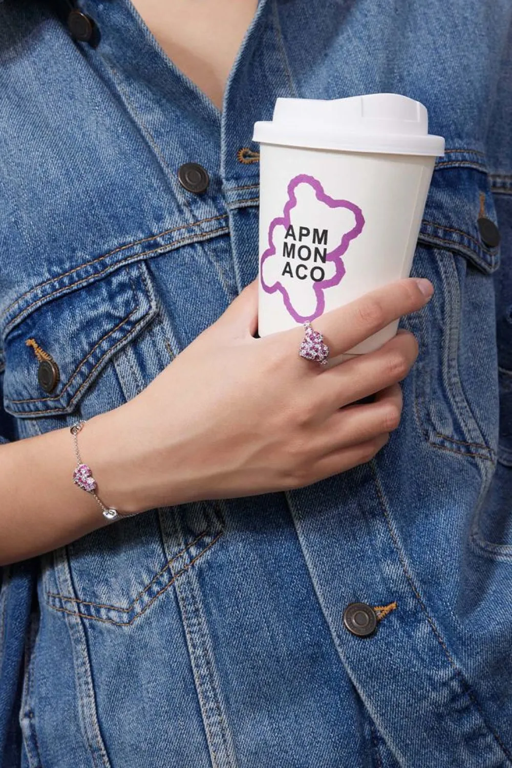 APM Monaco Bague Coeur Fuchsia^ Bagues