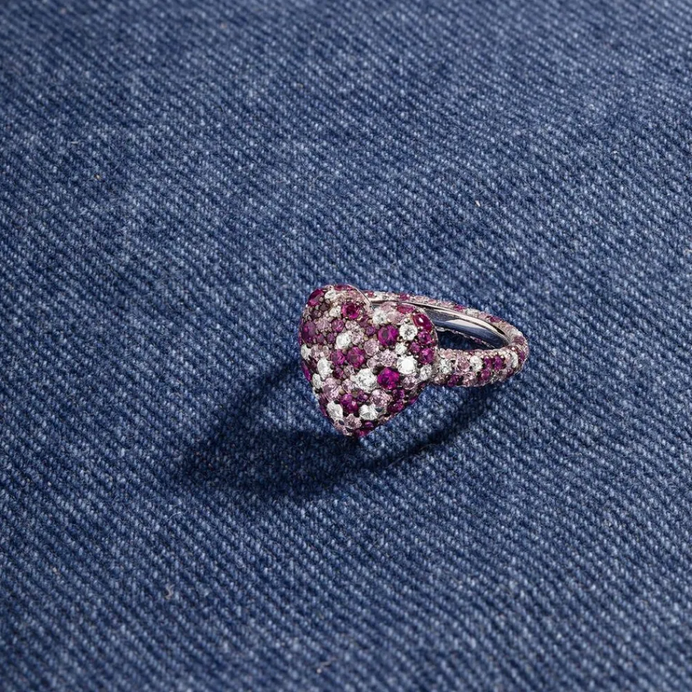 APM Monaco Bague Coeur Fuchsia^ Bagues