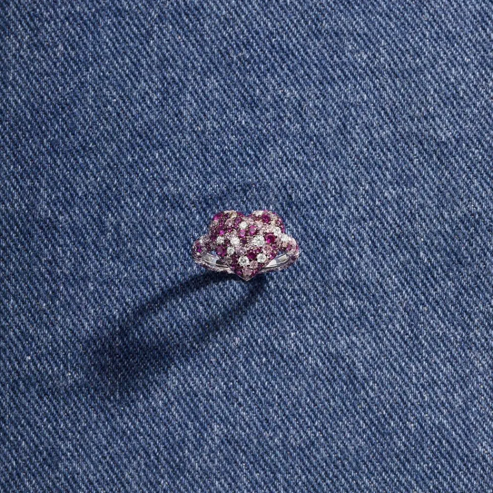 APM Monaco Bague Coeur Fuchsia^ Bagues