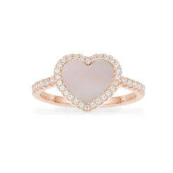 APM Monaco Bague Coeur Nacre Rose^ Bagues