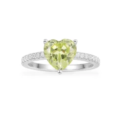 APM Monaco Bague Coeur Vert - Argent^ Bagues