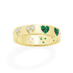 APM Monaco Bague Coeur Vert Et Blanc^ Bagues