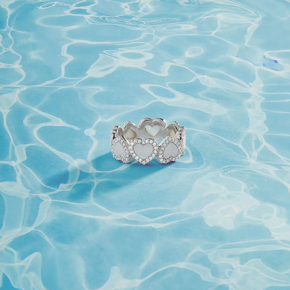 APM Monaco Bague Coeurs En Nacre - Argent^ Bagues