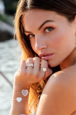 APM Monaco Bague Coeurs En Nacre Rose^ Bagues