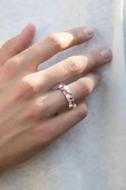 APM Monaco Bague Demi-Lune Fuchsia Avec Nacre^ Bagues