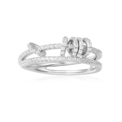 APM Monaco Bague Double Avec Anneaux Coulissants - Argent^ Bagues