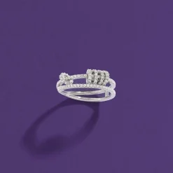 APM Monaco Bague Double Avec Anneaux Coulissants - Argent^ Bagues