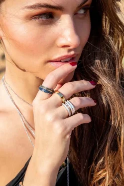 APM Monaco Bague Double Ligne Pave^ Bagues