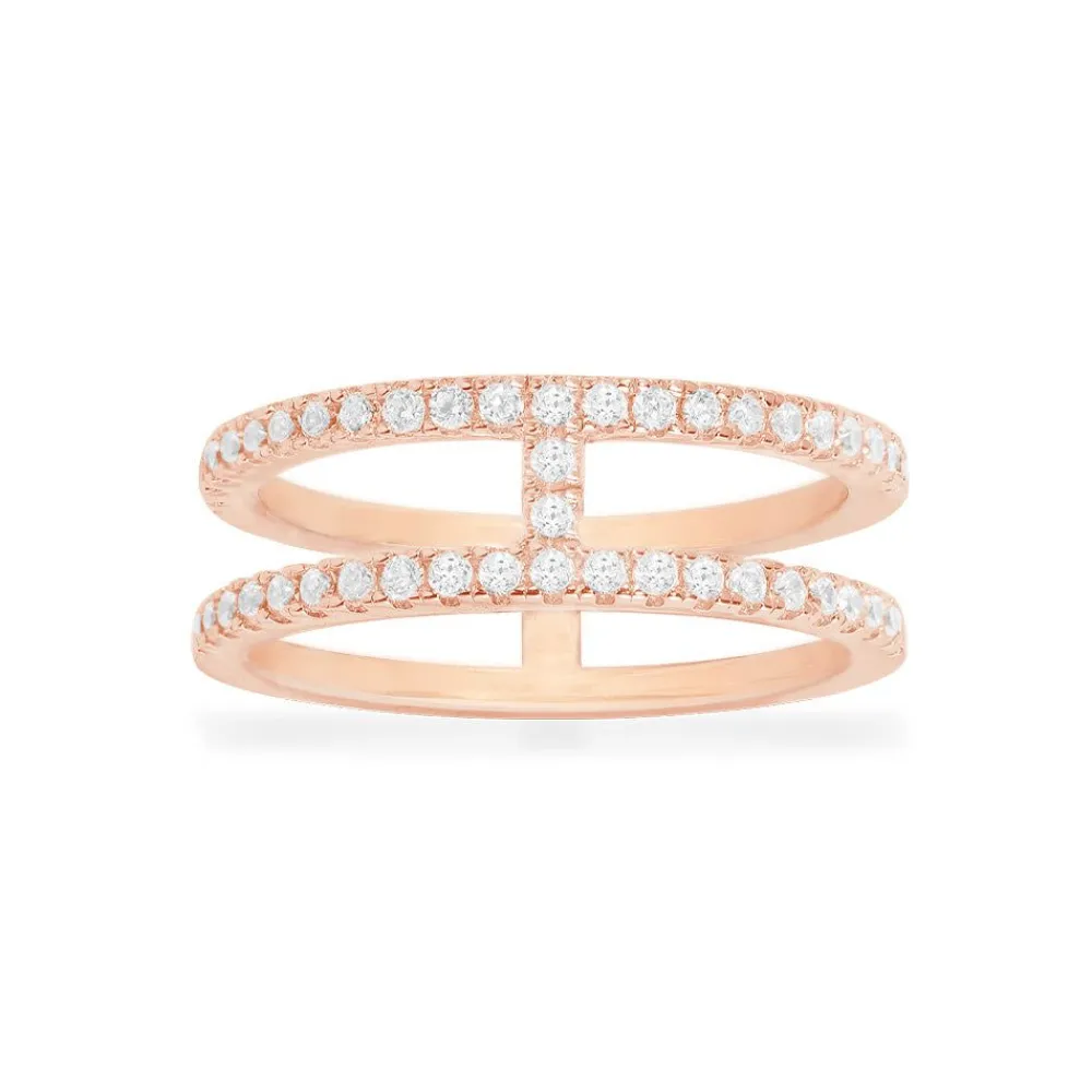 APM Monaco Bague Double Pave^ Bagues