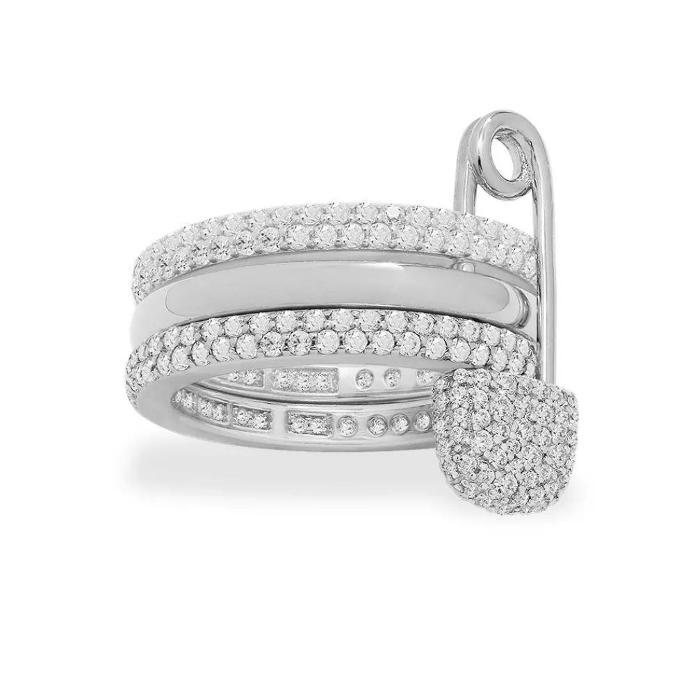 APM Monaco Bague Epingle A Nourrice Triple Anneau Love, Smile, Bonheur^ Bagues