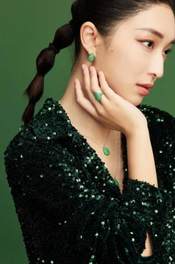 APM Monaco Bague Goutte Verte^ Bagues