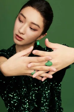 APM Monaco Bague Goutte Verte Bold^ Bagues