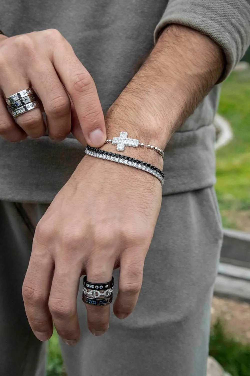 APM Monaco Bague Maille Marine - Argent^ Bagues