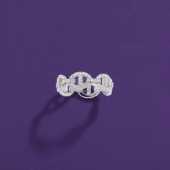 APM Monaco Bague Maille Marine - Argent^ Bagues