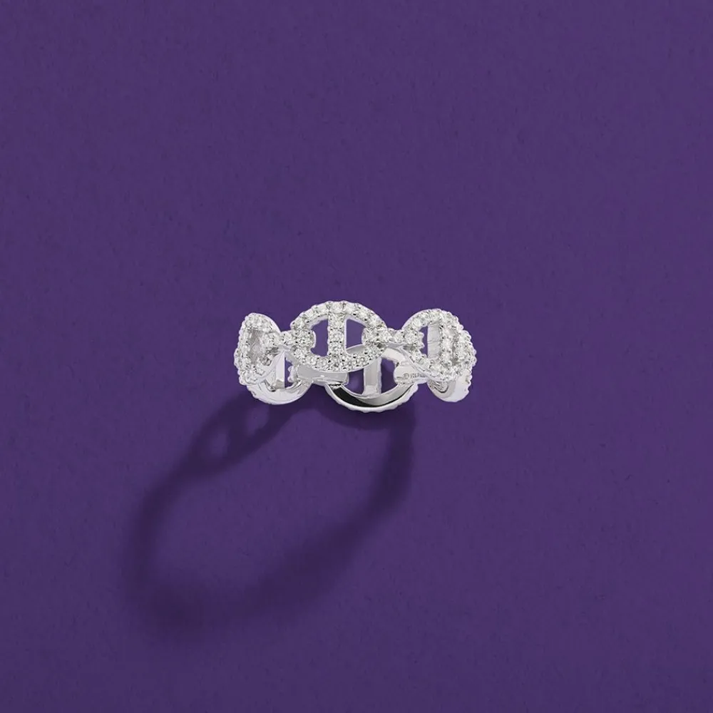 APM Monaco Bague Maille Marine - Argent^ Bagues