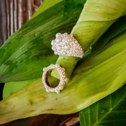APM Monaco Bague Pave Avec Perles^ Bagues