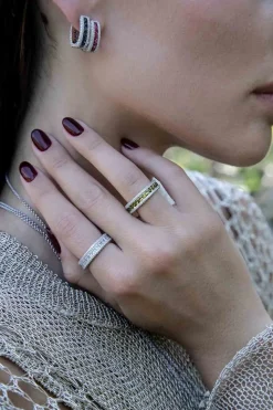 APM Monaco Bague Pave Kaki^ Bagues