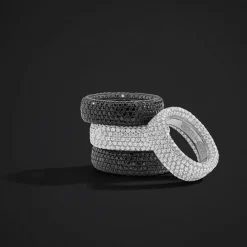 APM Monaco Bague Pave Noire^ Bagues