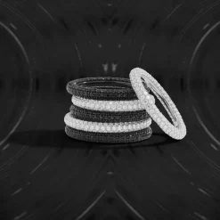 APM Monaco Bague Pave Noire^ Bagues