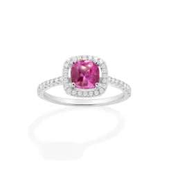 APM Monaco Bague Pave Pierre Carree Fuchsia^ Bagues