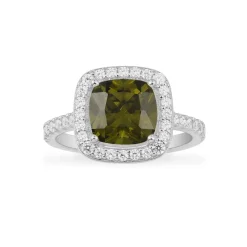 APM Monaco Bague Pave Pierre Carree Kaki^ Bagues