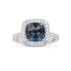APM Monaco Bague Pave Pierre Carree Bleue^ Bagues