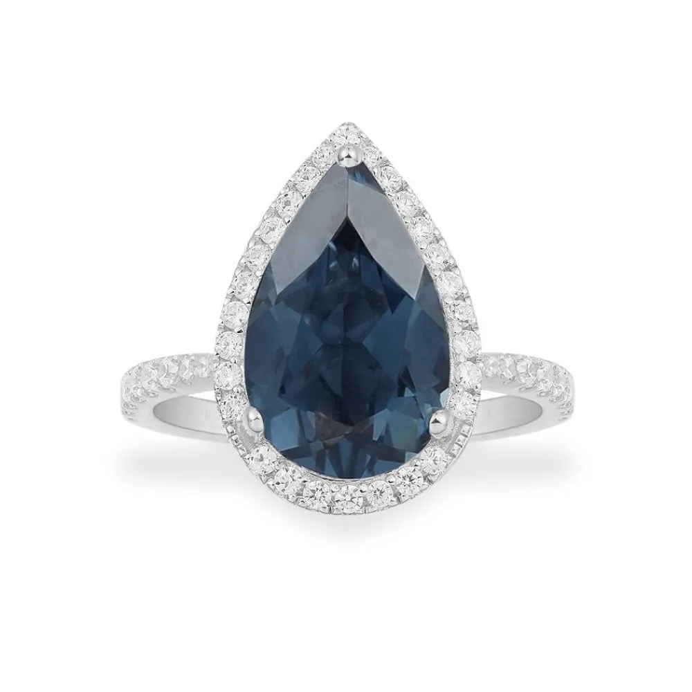 APM Monaco Bague Pave Poire Bleue^ Bagues