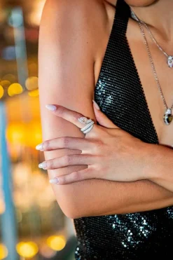 APM Monaco Bague Poire Triple Anneau - Argent^ Bagues