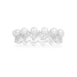 APM Monaco Bague Up And Down Avec Perles - Argent^ Bagues