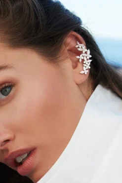 APM Monaco Boucle D'Oreille Ear Cuff Et Clou D'Oreille Papillon - Argent^ Boucles D'Oreilles
