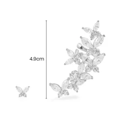 APM Monaco Boucle D'Oreille Ear Cuff Et Clou D'Oreille Papillon - Argent^ Boucles D'Oreilles