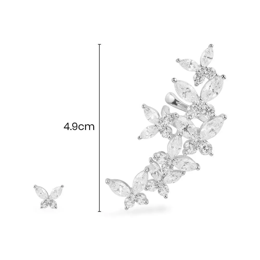 APM Monaco Boucle D'Oreille Ear Cuff Et Clou D'Oreille Papillon - Argent^ Boucles D'Oreilles
