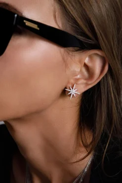 APM Monaco Boucle D'Oreille Individuelle Meteorites Sous-Lobe Avec Perle - Argent^ Boucles D'Oreilles