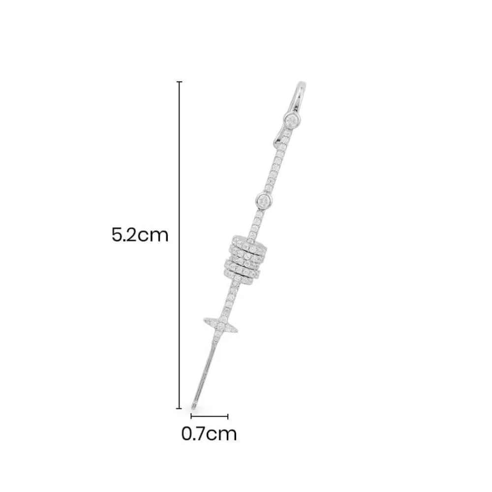 APM Monaco Boucle D'Oreille Individuelle Barre - Argent^ Boucles D'Oreilles