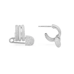 APM Monaco Boucle D'Oreille Individuelle Ear Cuff Epingle A Nourrice - Argent^ Boucles D'Oreilles