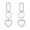 APM Monaco Boucle D'Oreille Tombante Rectangle Cercle Et Coeur^ Boucles D'Oreilles