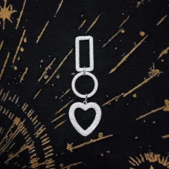 APM Monaco Boucle D'Oreille Tombante Rectangle Cercle Et Coeur^ Boucles D'Oreilles